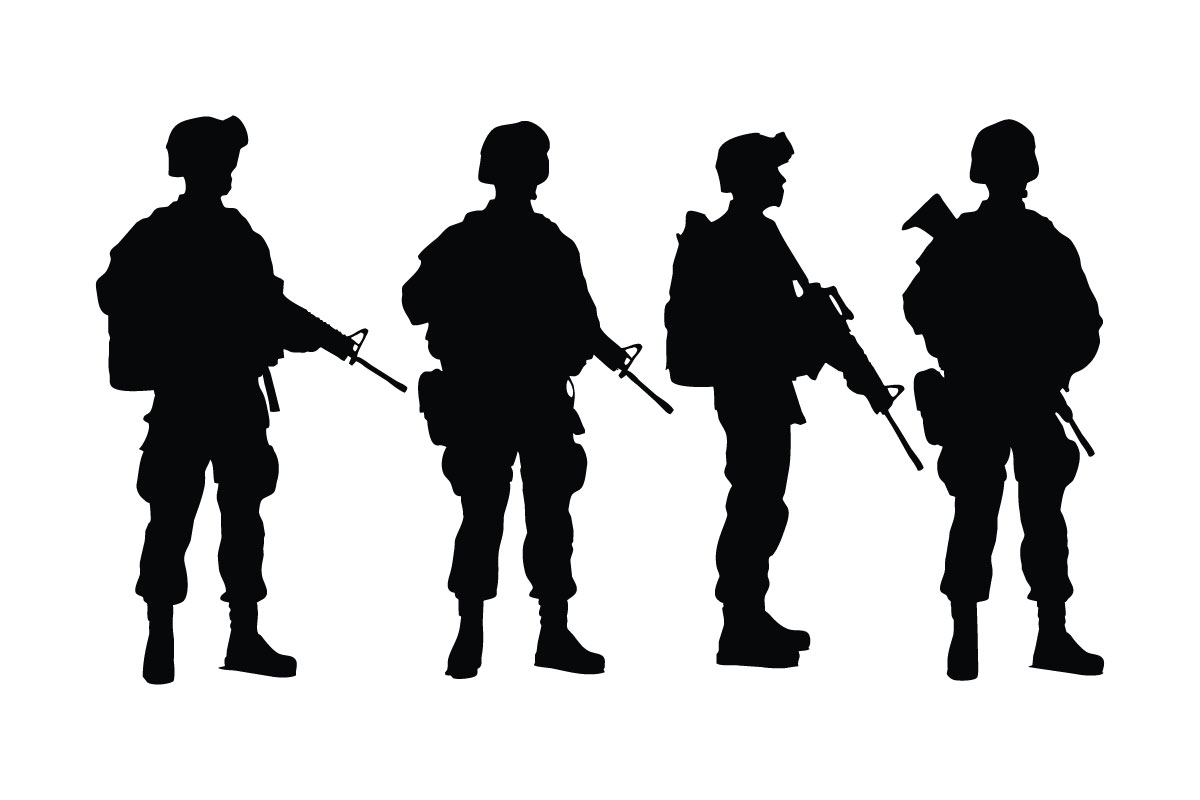 Infantry silhouette vector collection