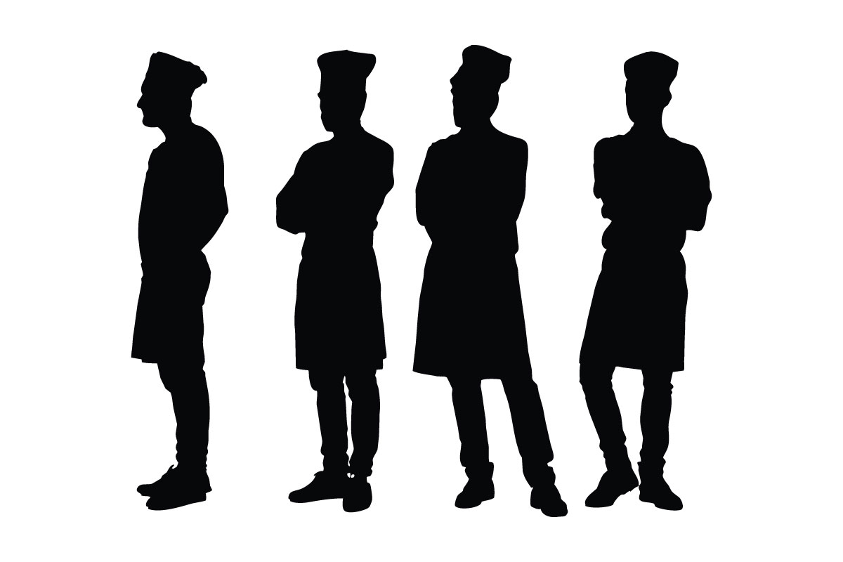 Male bakery silhouette vector collection