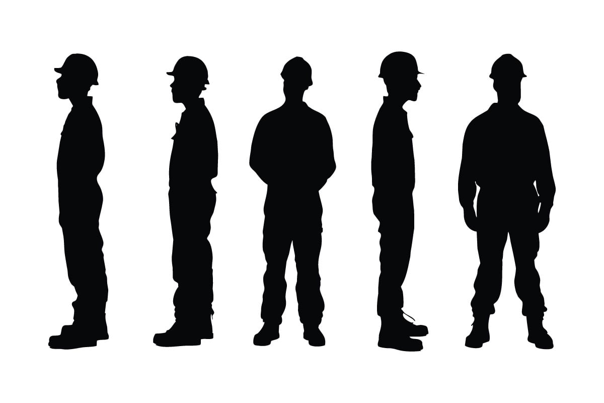 Bricklayer and mason silhouette vector