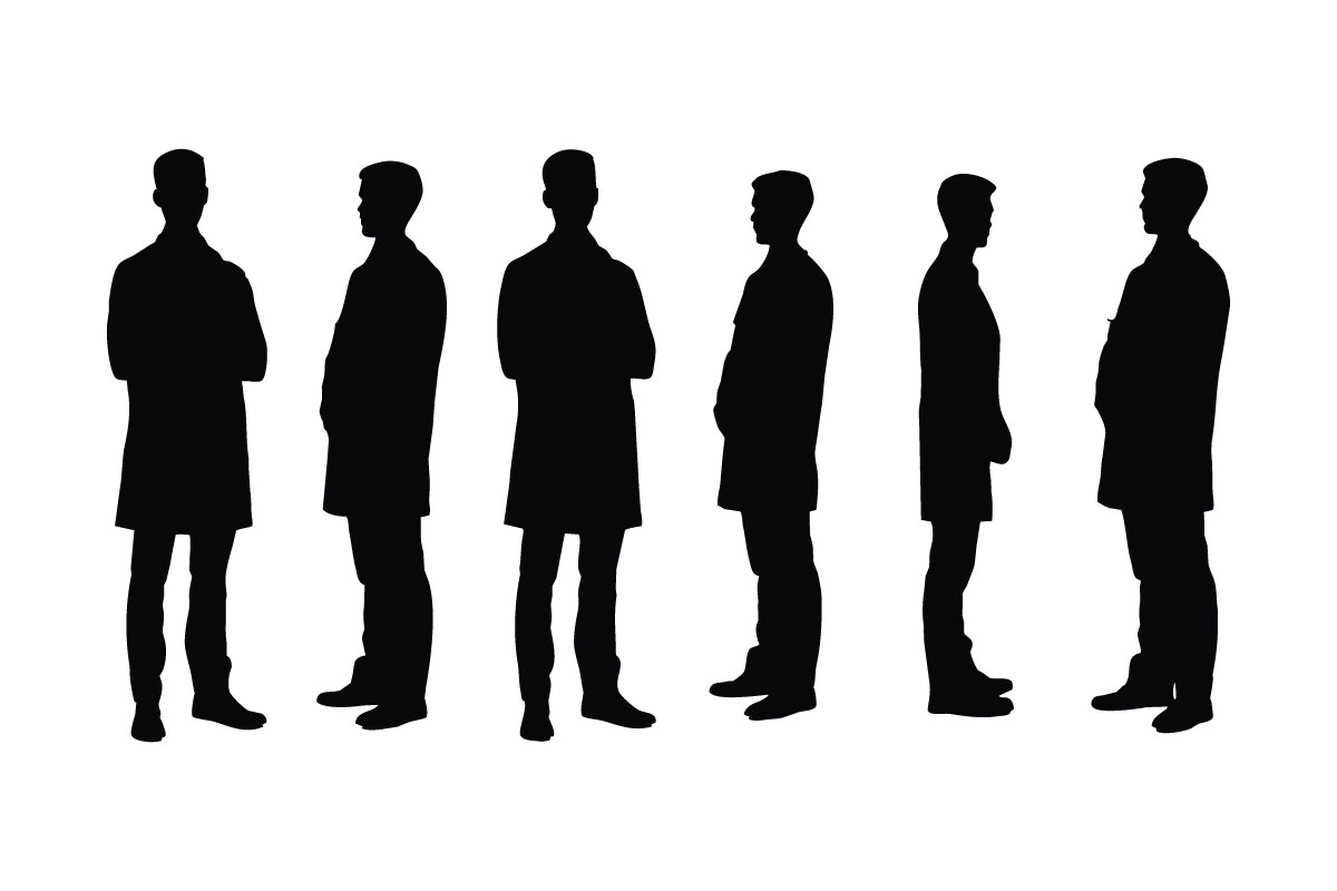 Male physician silhouette collection