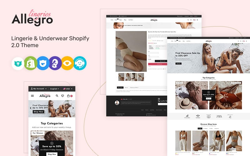 Allegro - Lingerie & Underwear Shopify 2.0 Theme