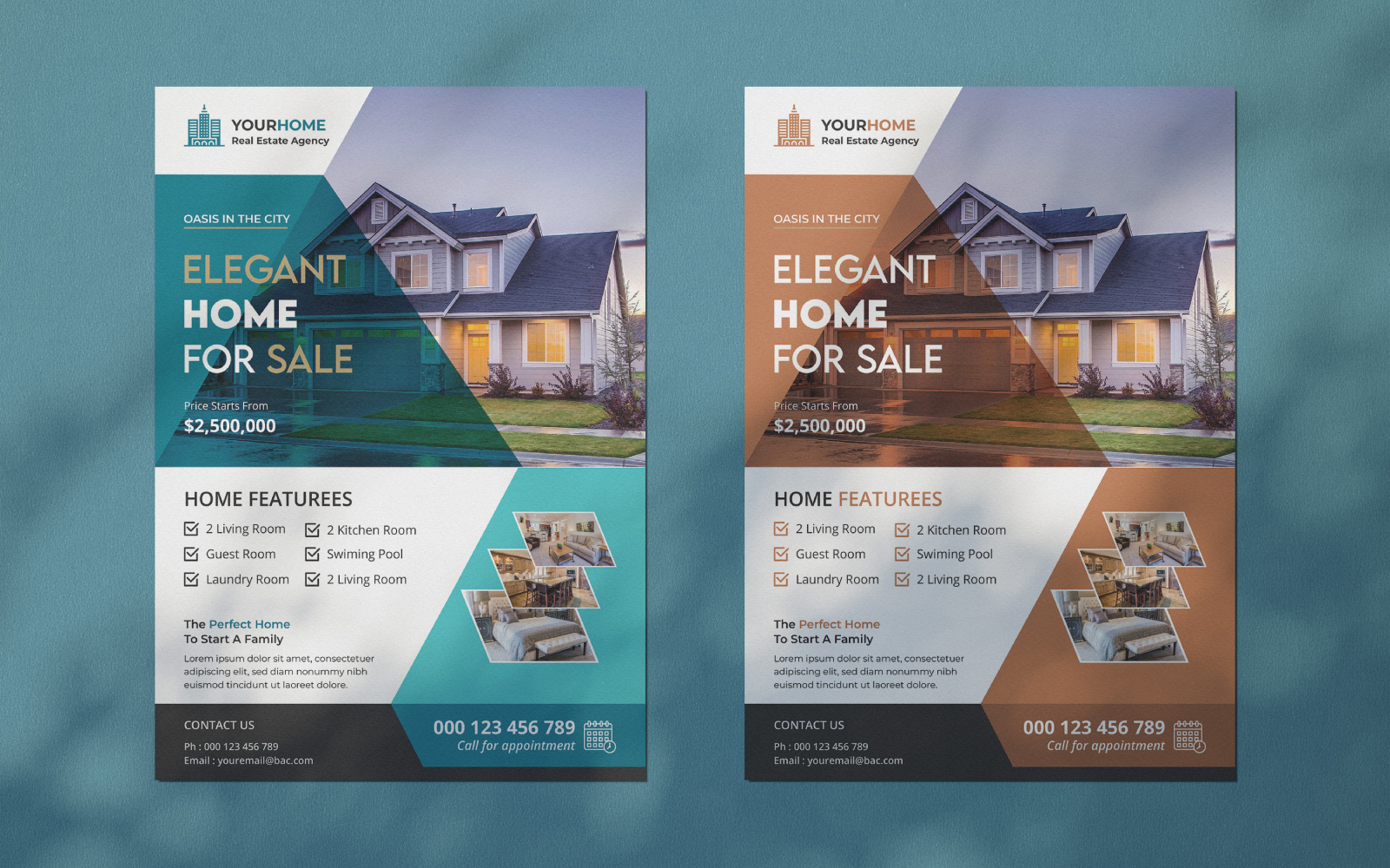 Modern real estate or home property sale flyer design templates