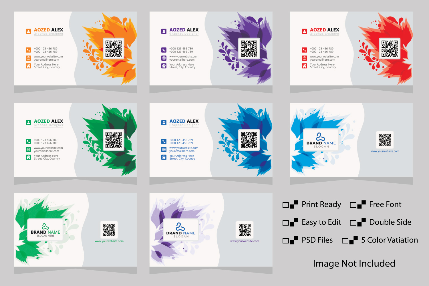 5 Color Version Luxury and modern Business card Design