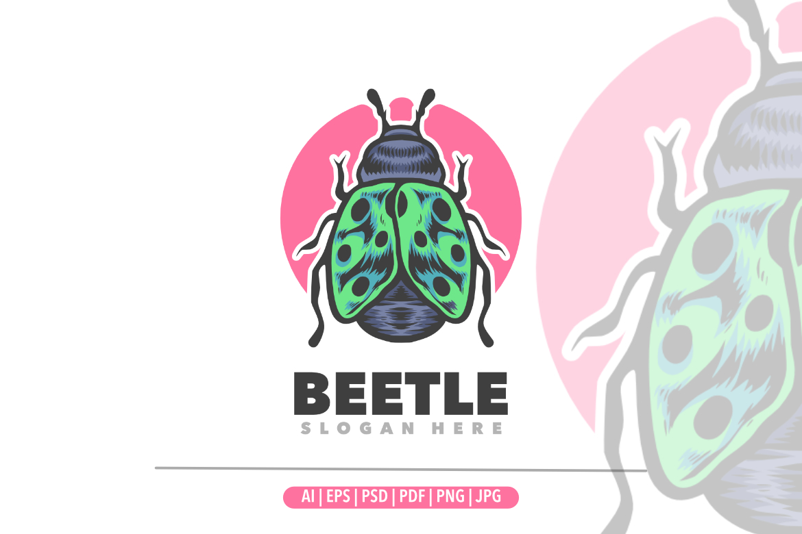 Beetle design illustration mascot logo