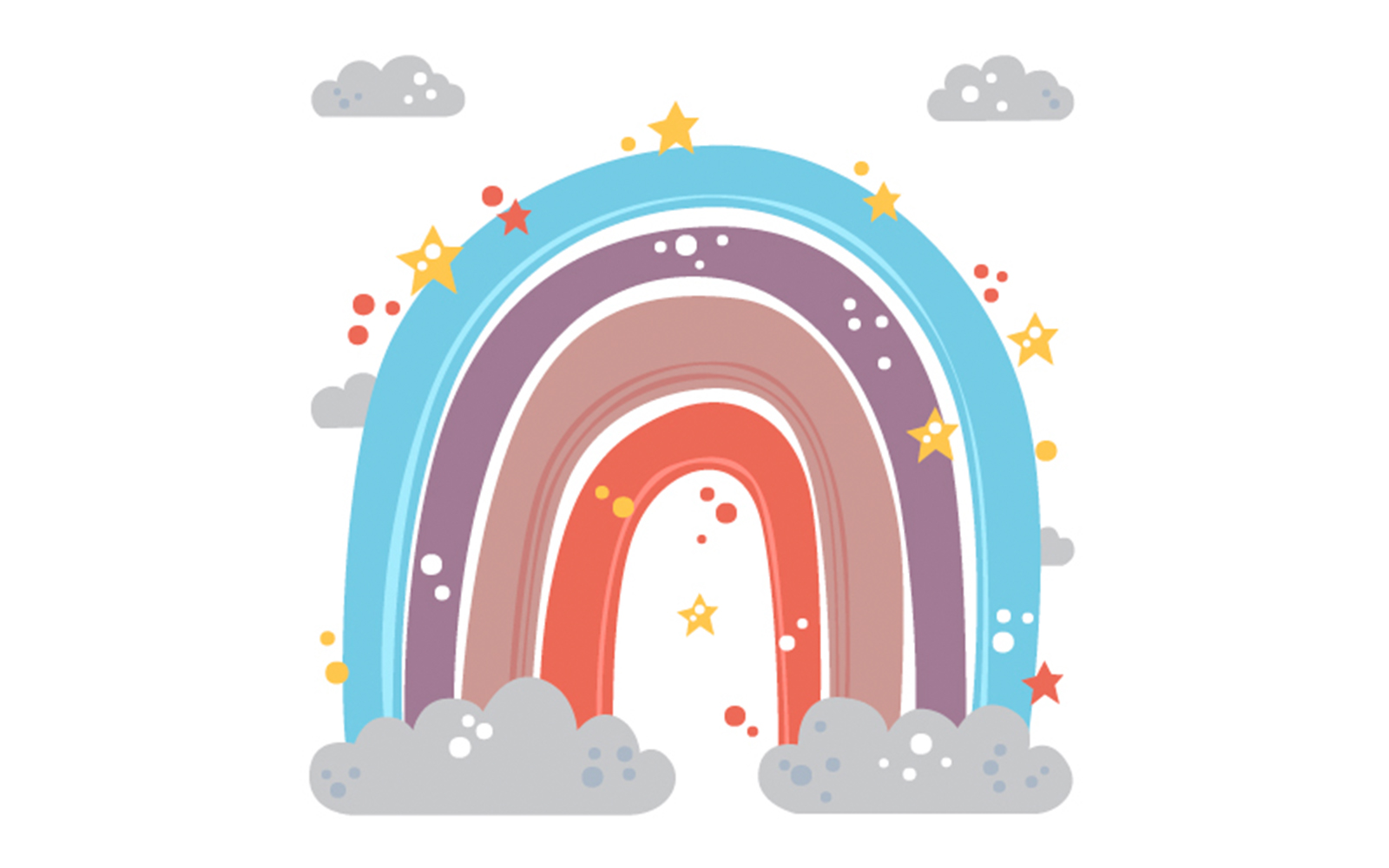 Hand Drawn Rainbow Design Illustration