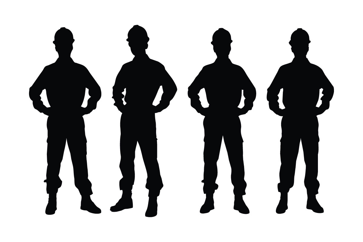 Boy engineer silhouette vector bundle