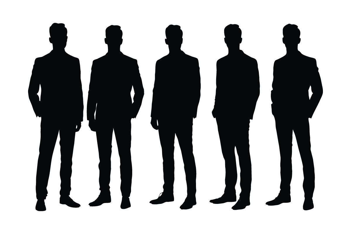 Male counselors silhouette set vector