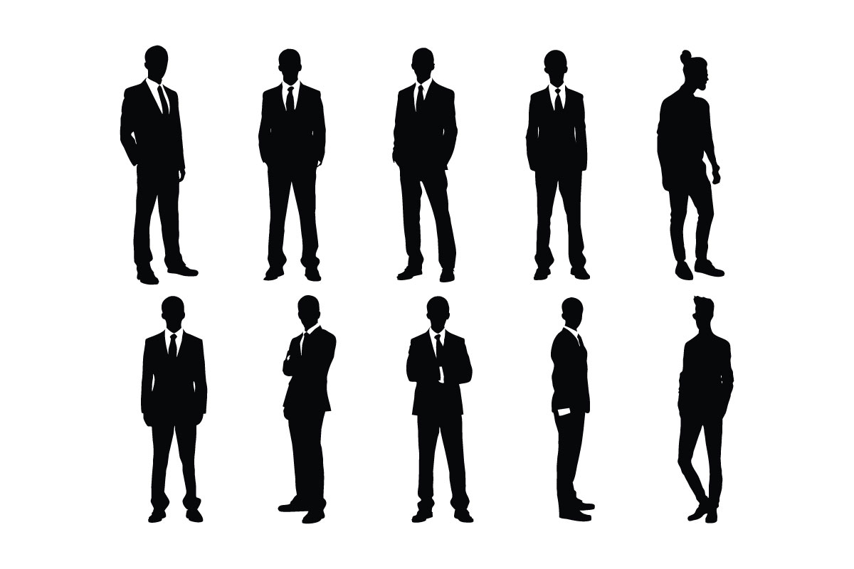 Lawyer man wearing suits silhouette