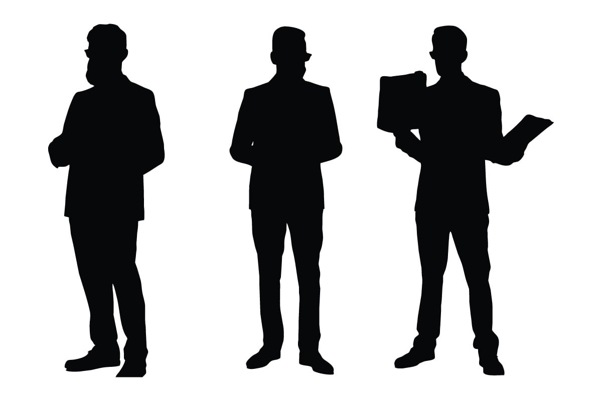 Stylish male lawyer silhouette bundle