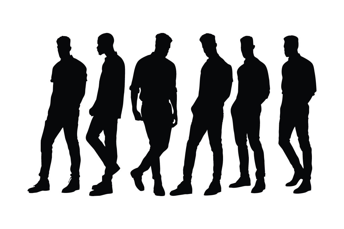 Male fashion model standing silhouette