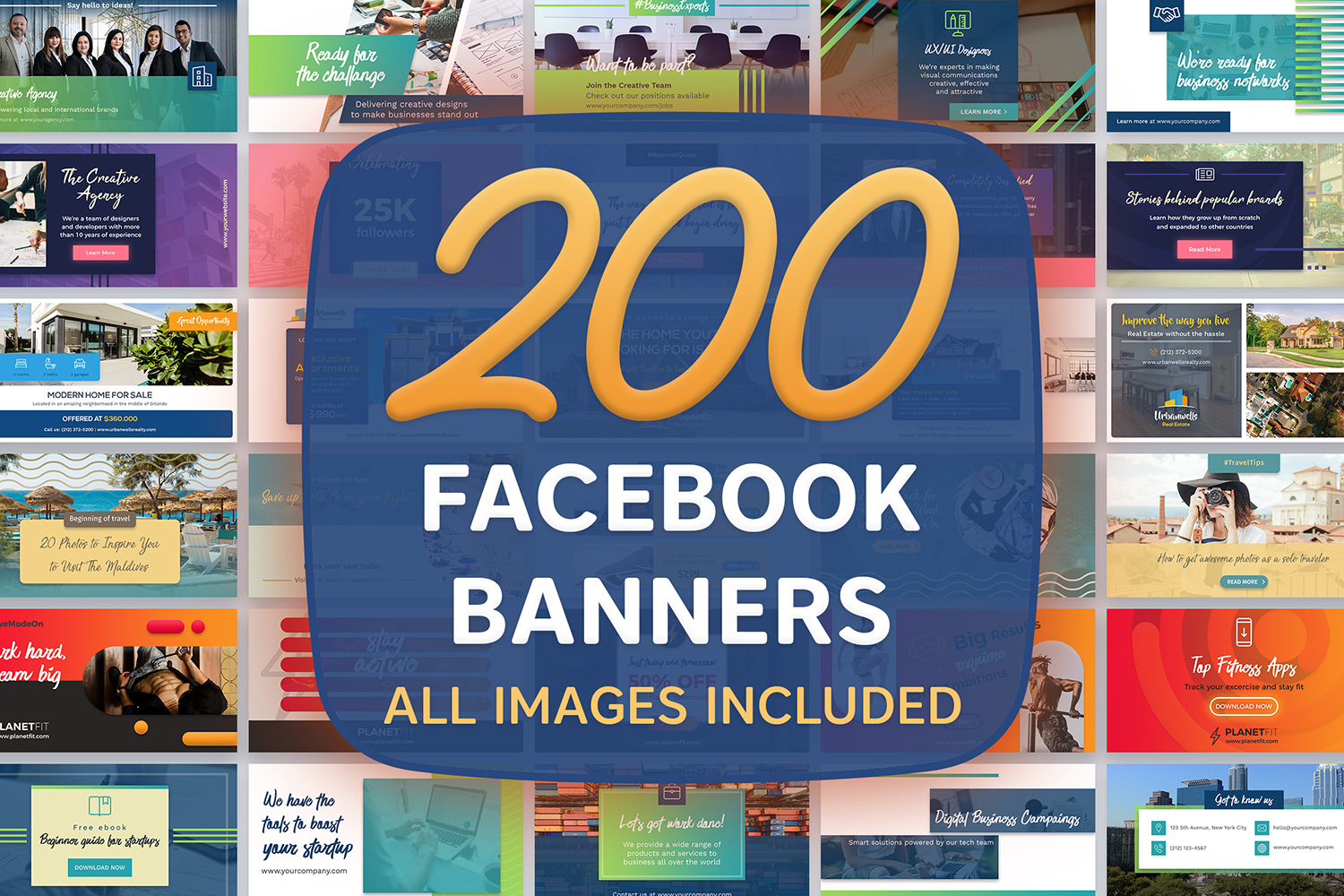 200 Facebook Banner Templates