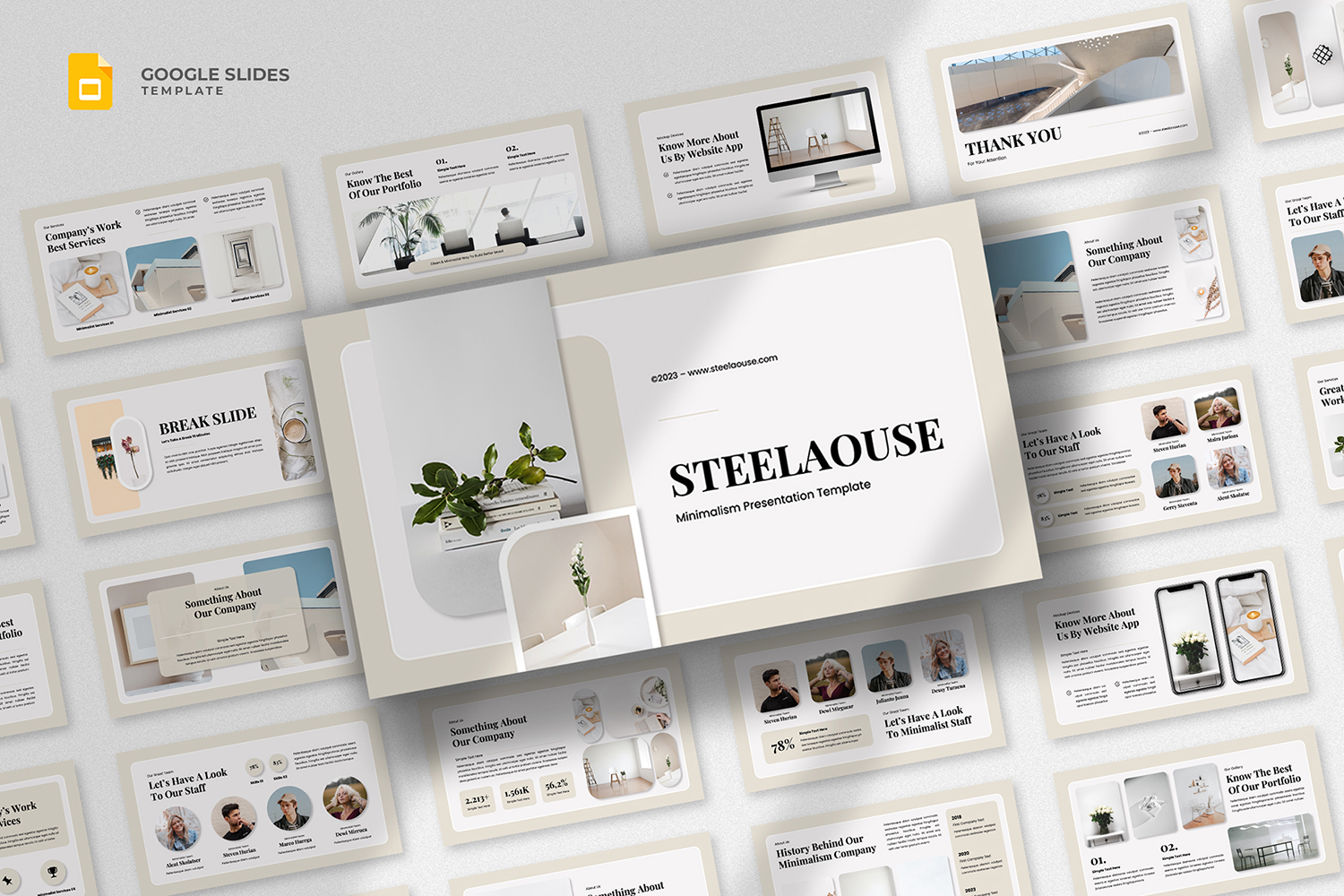 Steelaouse - Minimalist Google Slides Template