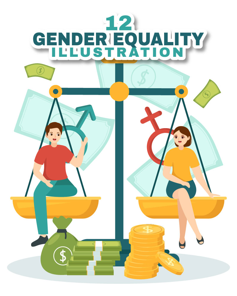 12 Gender Equality Vector Illustration