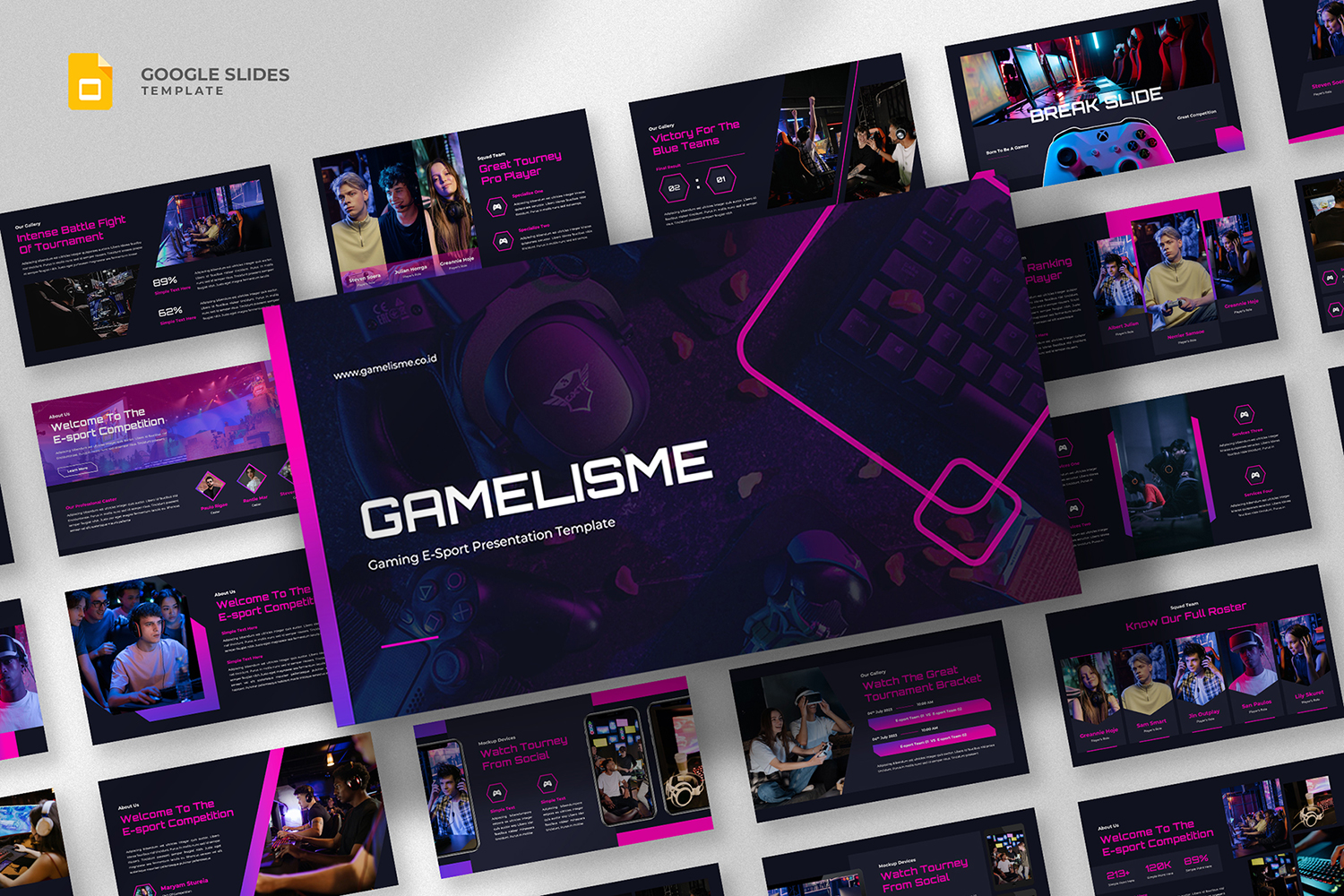 Gamelisme - Gaming eSports Google Slides Template