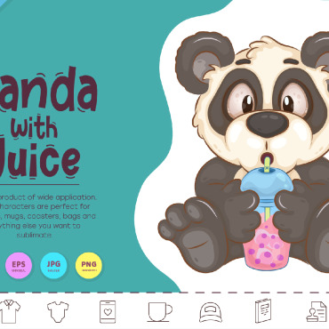 Panda Juice Vectors Templates 337016