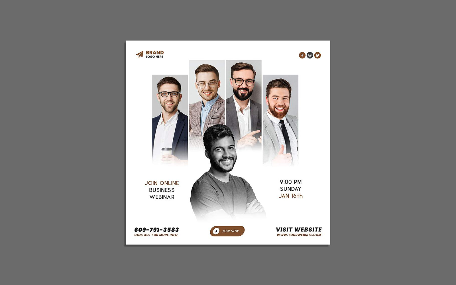 Online Business Webinar Social Media Post Design Template 02