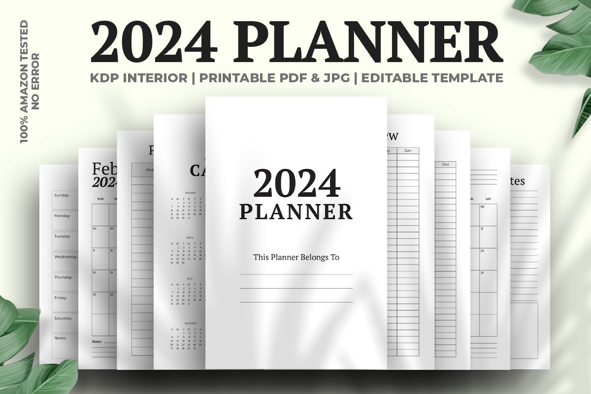 2024 Planner Kdp Interior Editable Template