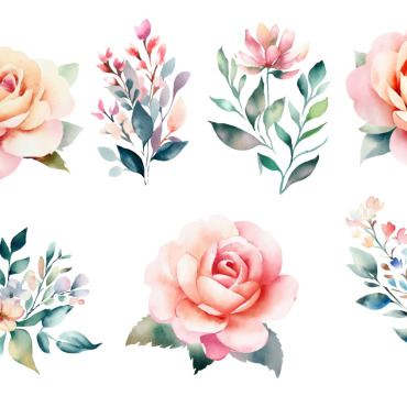 <a class=ContentLinkGreen href=/fr/kits_graphiques_templates_illustrations.html>Illustrations</a></font> floral watercolor 337098