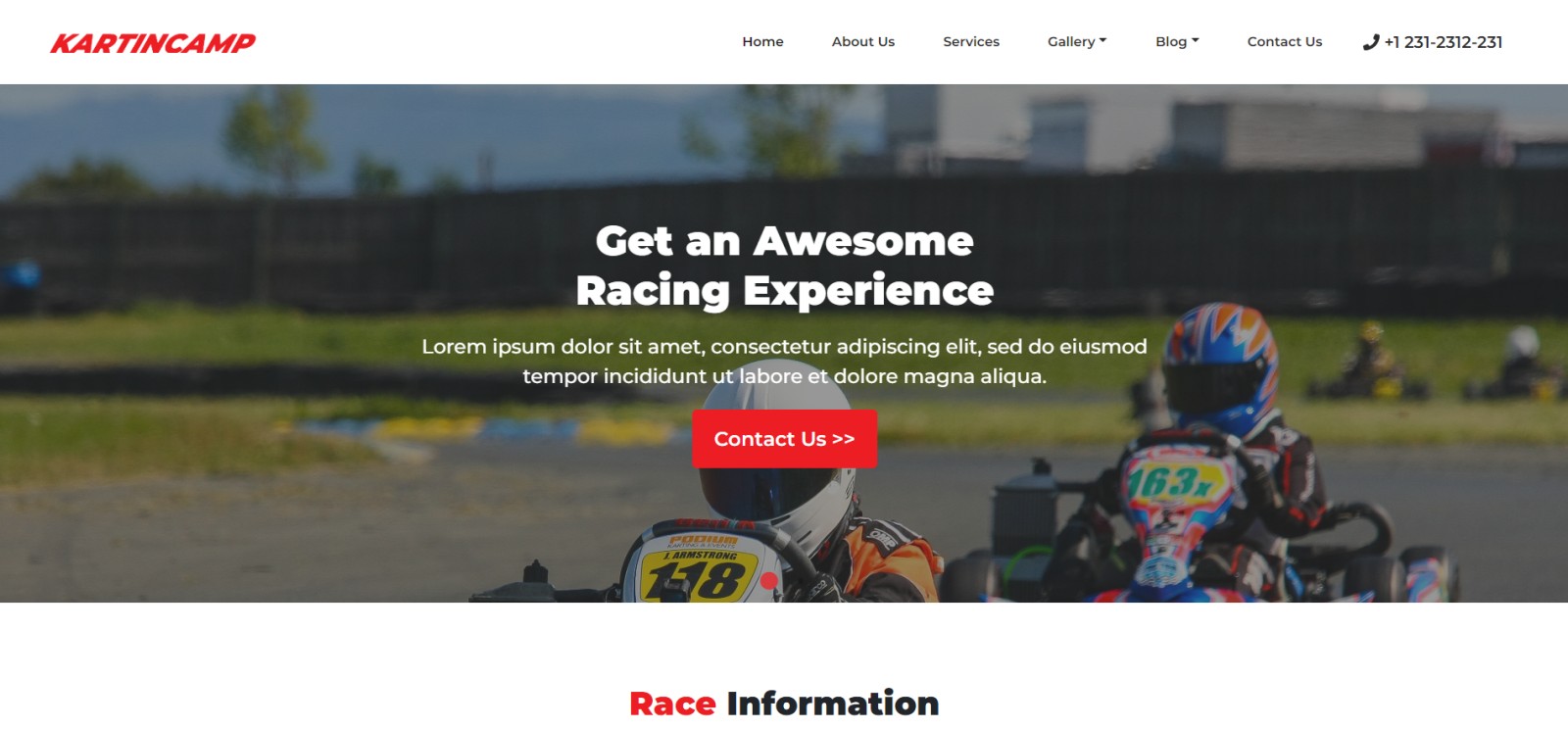 Karting Camp HTML Template