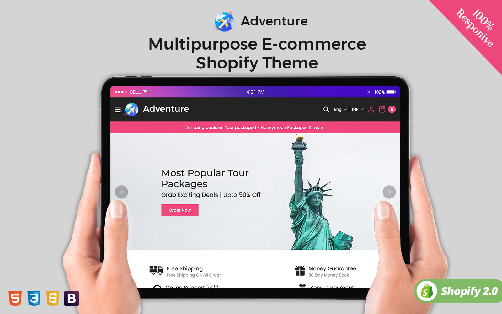 Adventure Online Ticket - Travelling Package Shopify OS 2.0 Theme