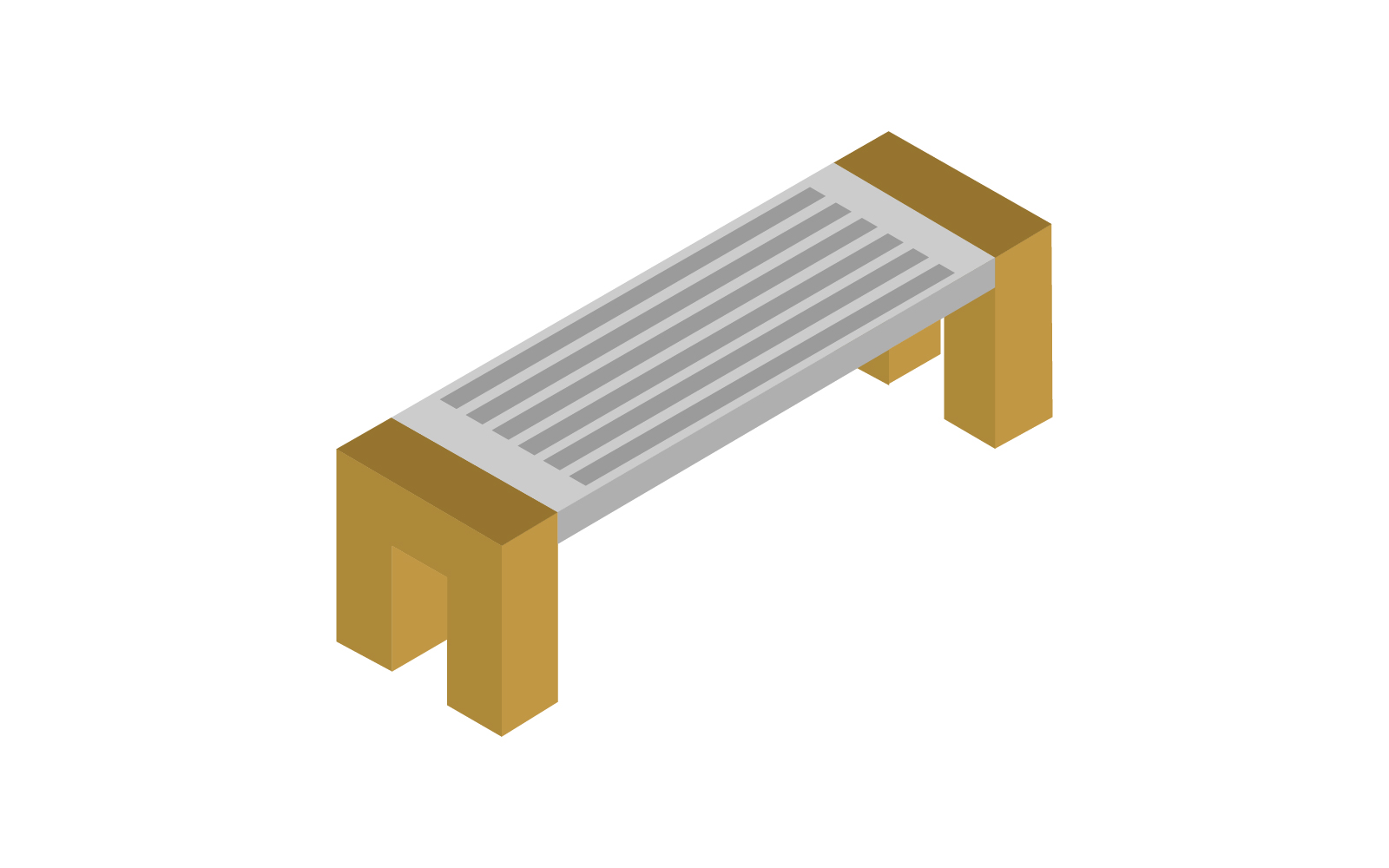 Vectorized isometric bench on background