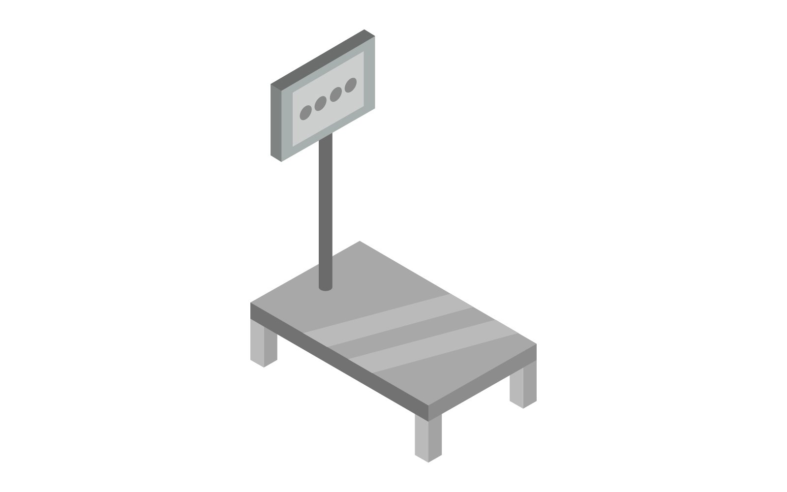 Isometric warehouse scale on background