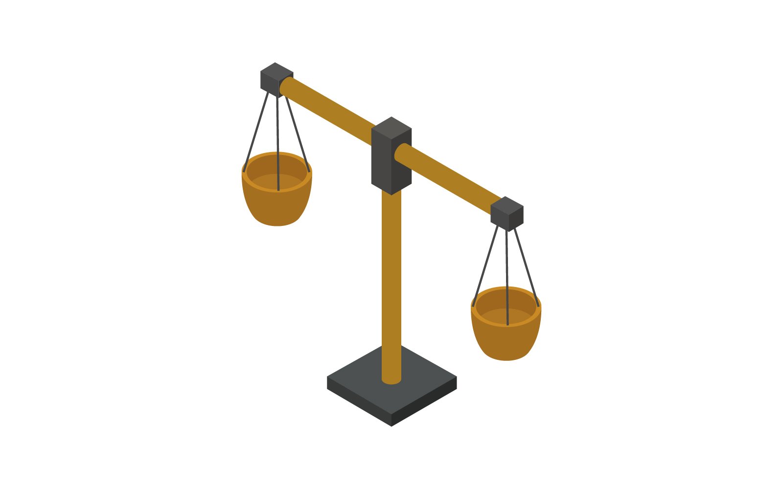 Isometric weight scale illustrated on a white background