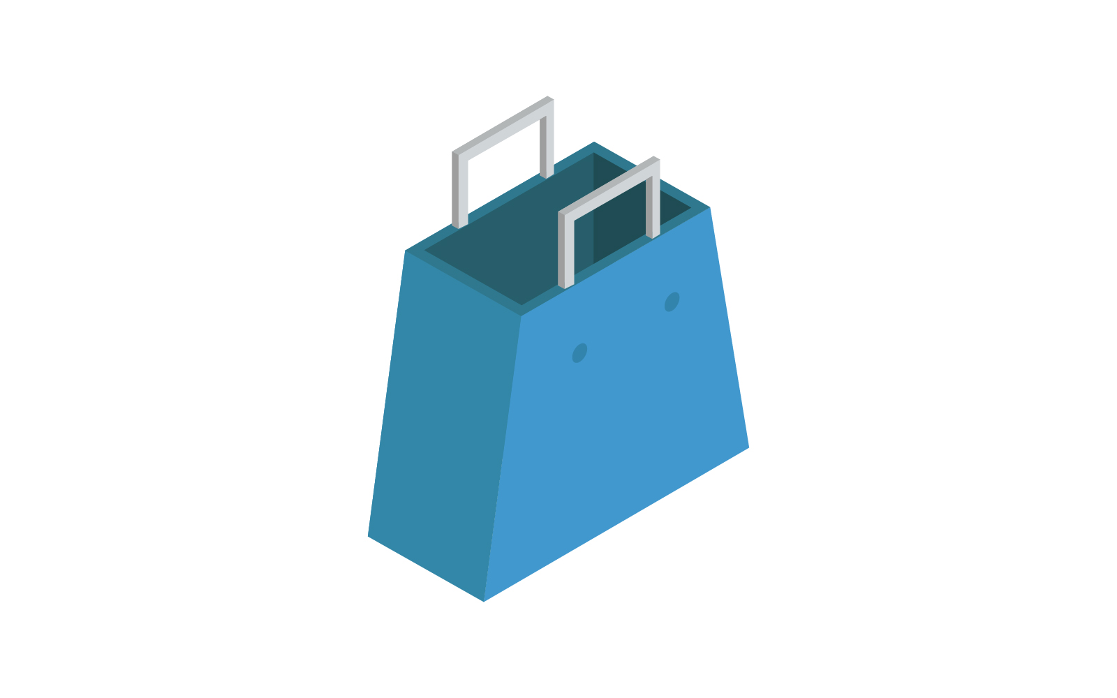 Isometric shopping bag on a white background