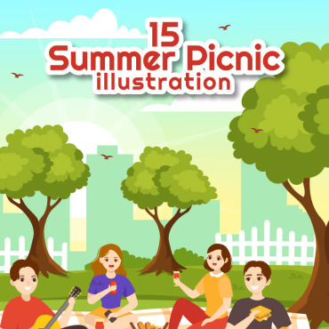 Picnic Summer Illustrations Templates 337389