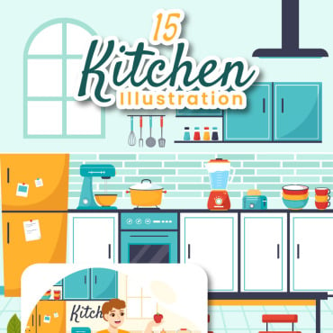 Kitchen Interior Illustrations Templates 337396