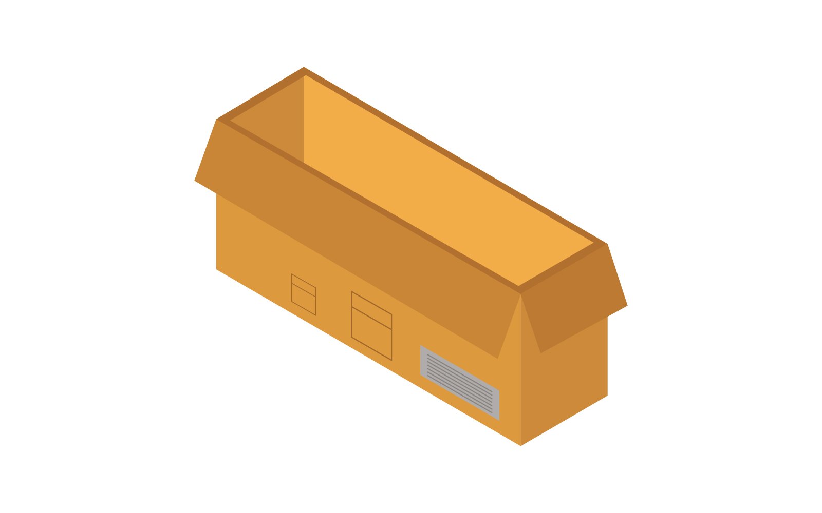 Isometric box on a white background