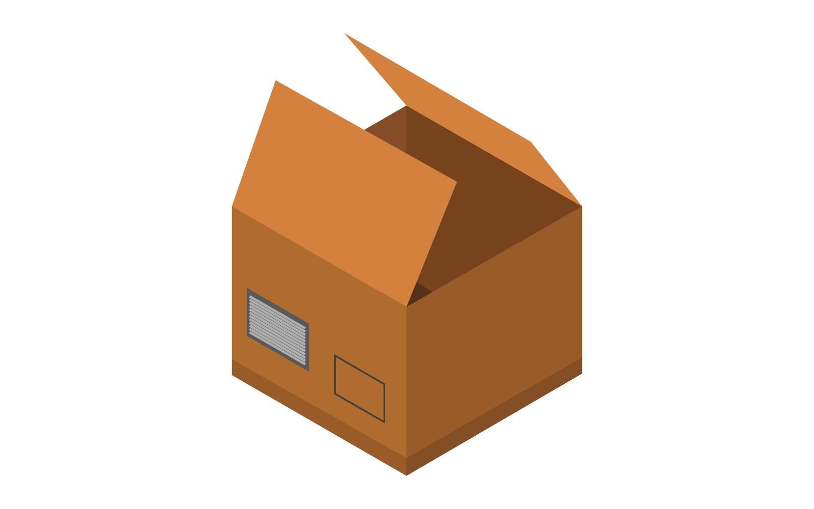 Colored isometric box on a background