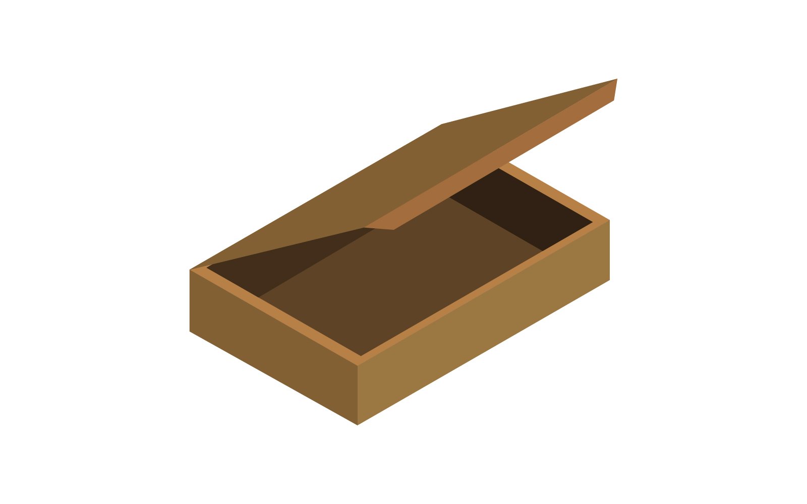 Isometric box on a brown background