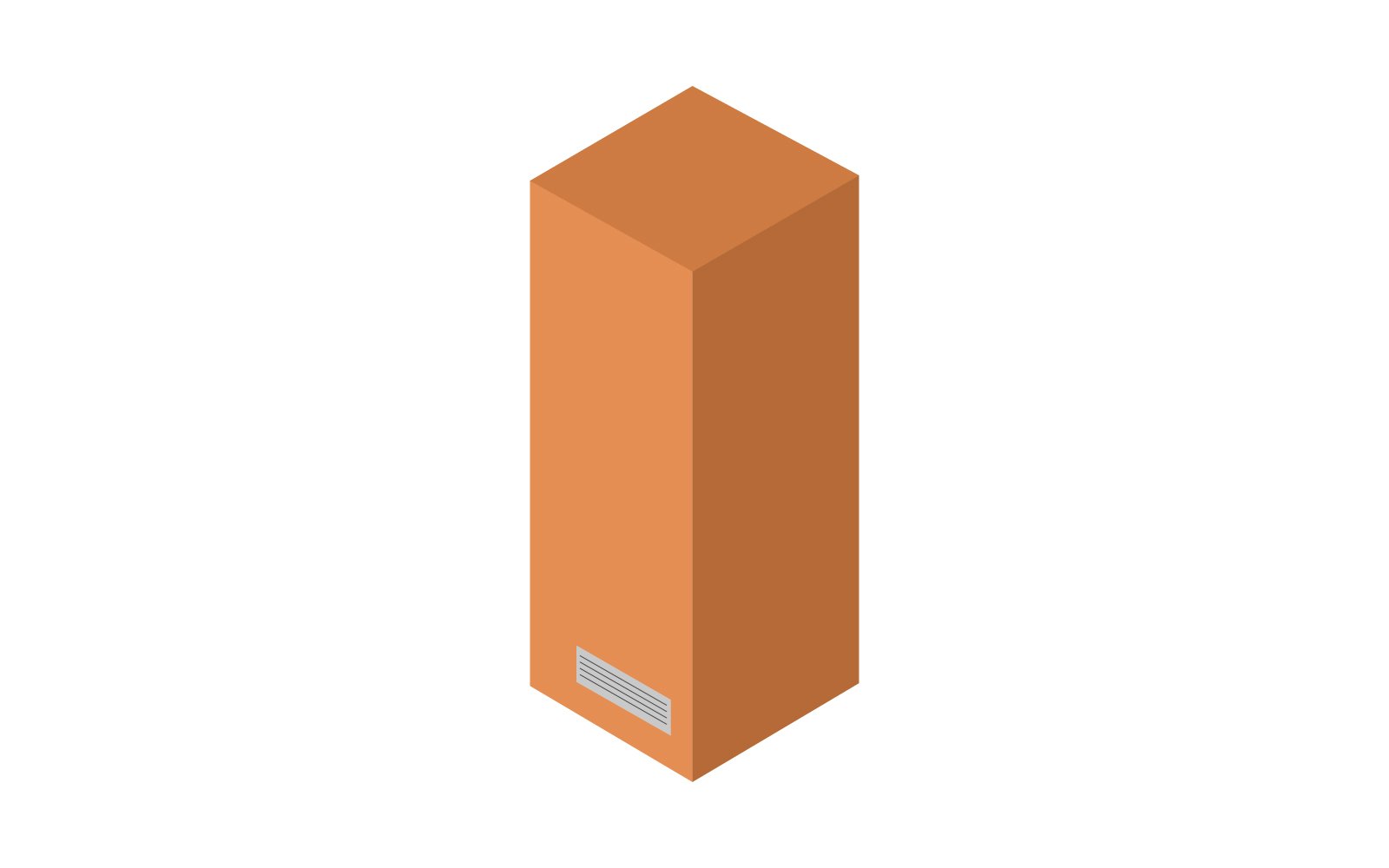 Isometric box on a light brown background