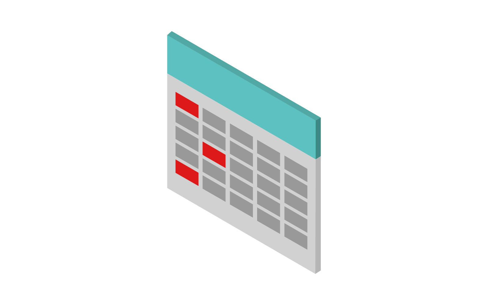 Isometric calendar illustrated on a white background