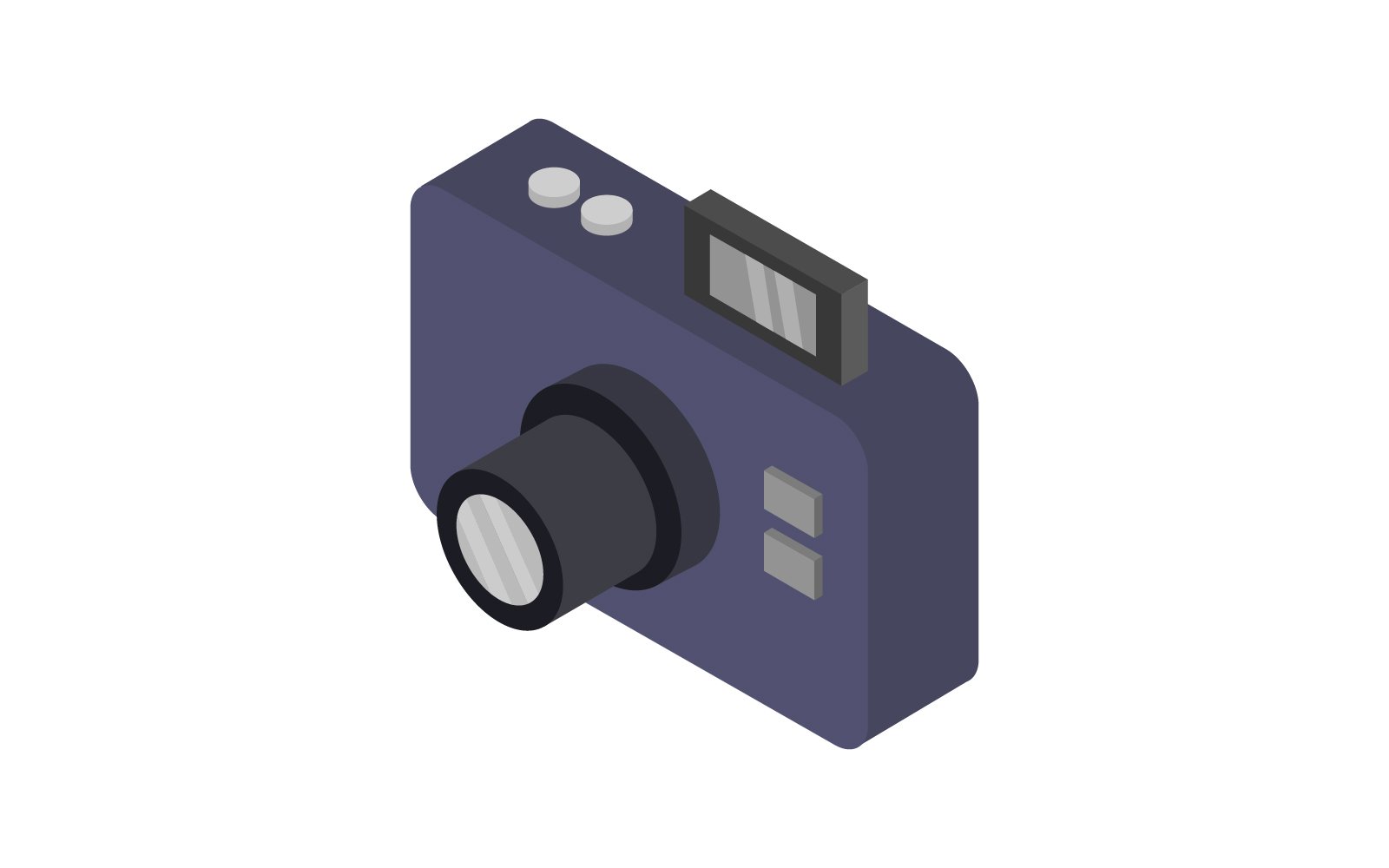 Isometric photo camera illustrated on a white background