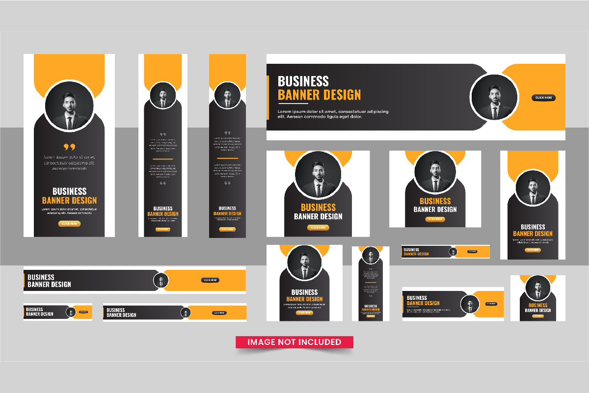 Business Headline web banner or Vertical, horizontal and square web banner design template