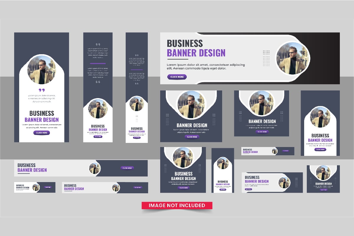 Business Headline web banner or Vertical, horizontal and square web banner template