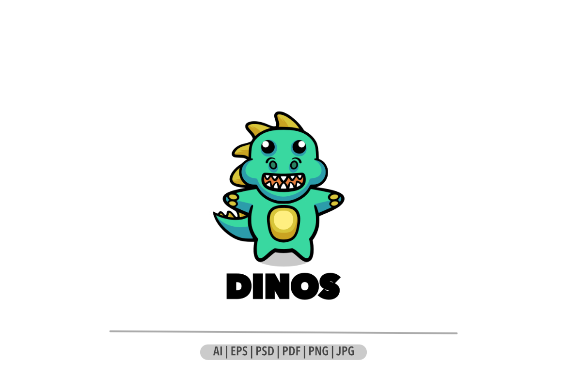 Cute dinosaur mascot logo cartoon