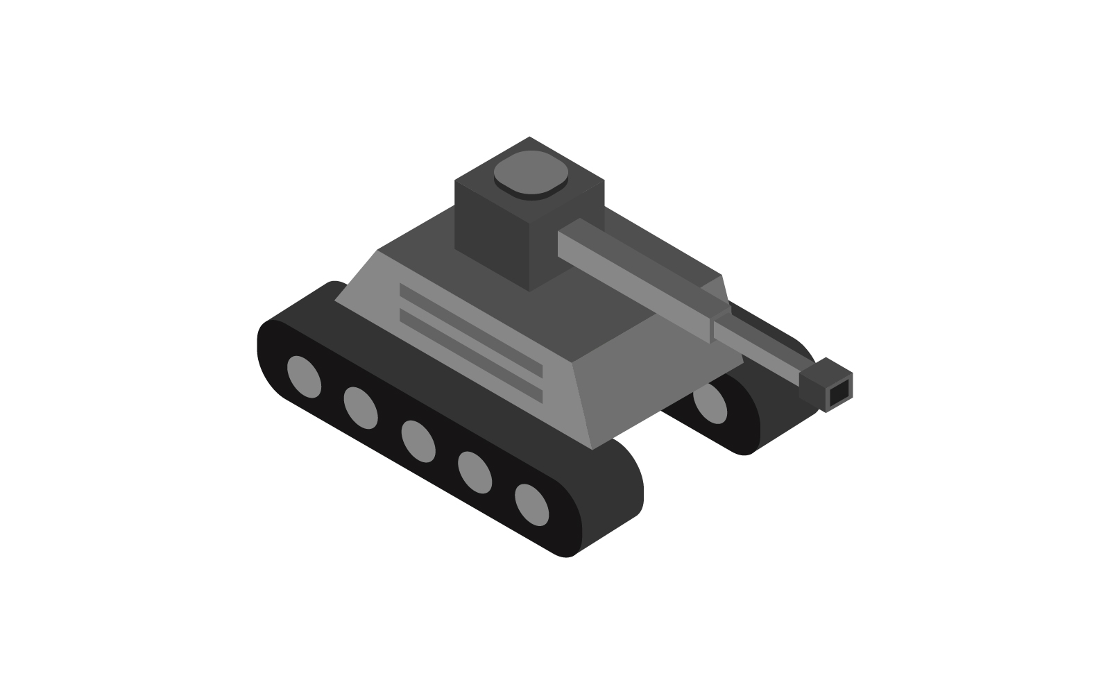 Isometric tank illustrated on a white background