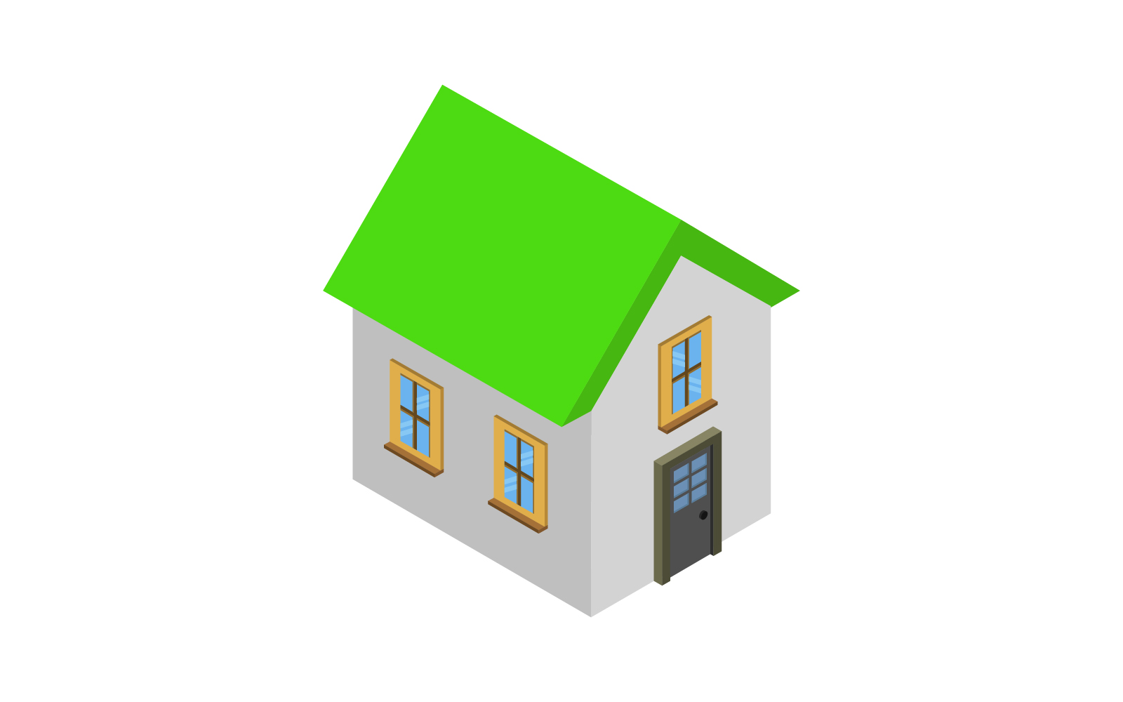 Isometric house in vector on a white background