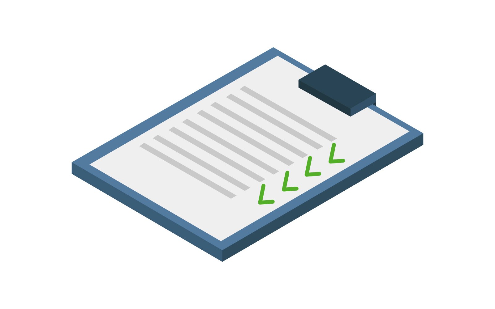 Illustrated isometric check list one on white background