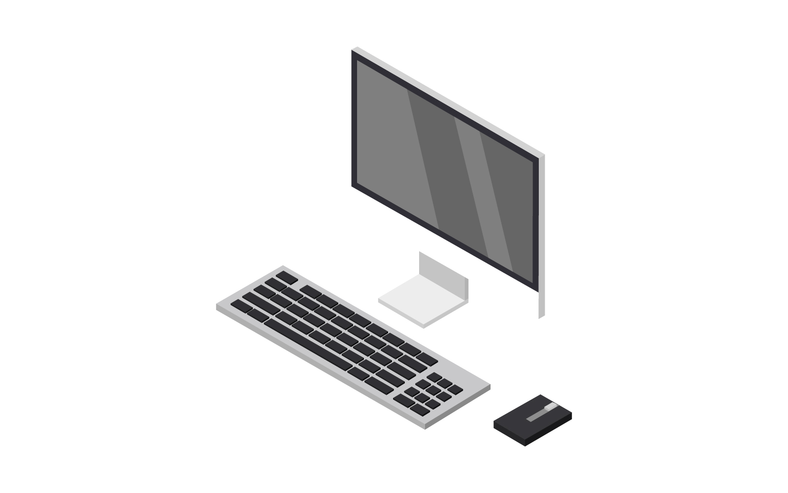 Isometric computer in vector on white background