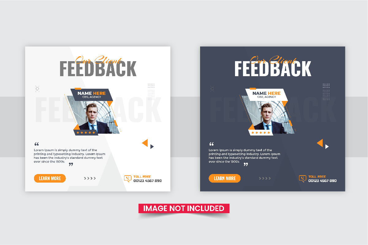 Customer feedback social media post Layout