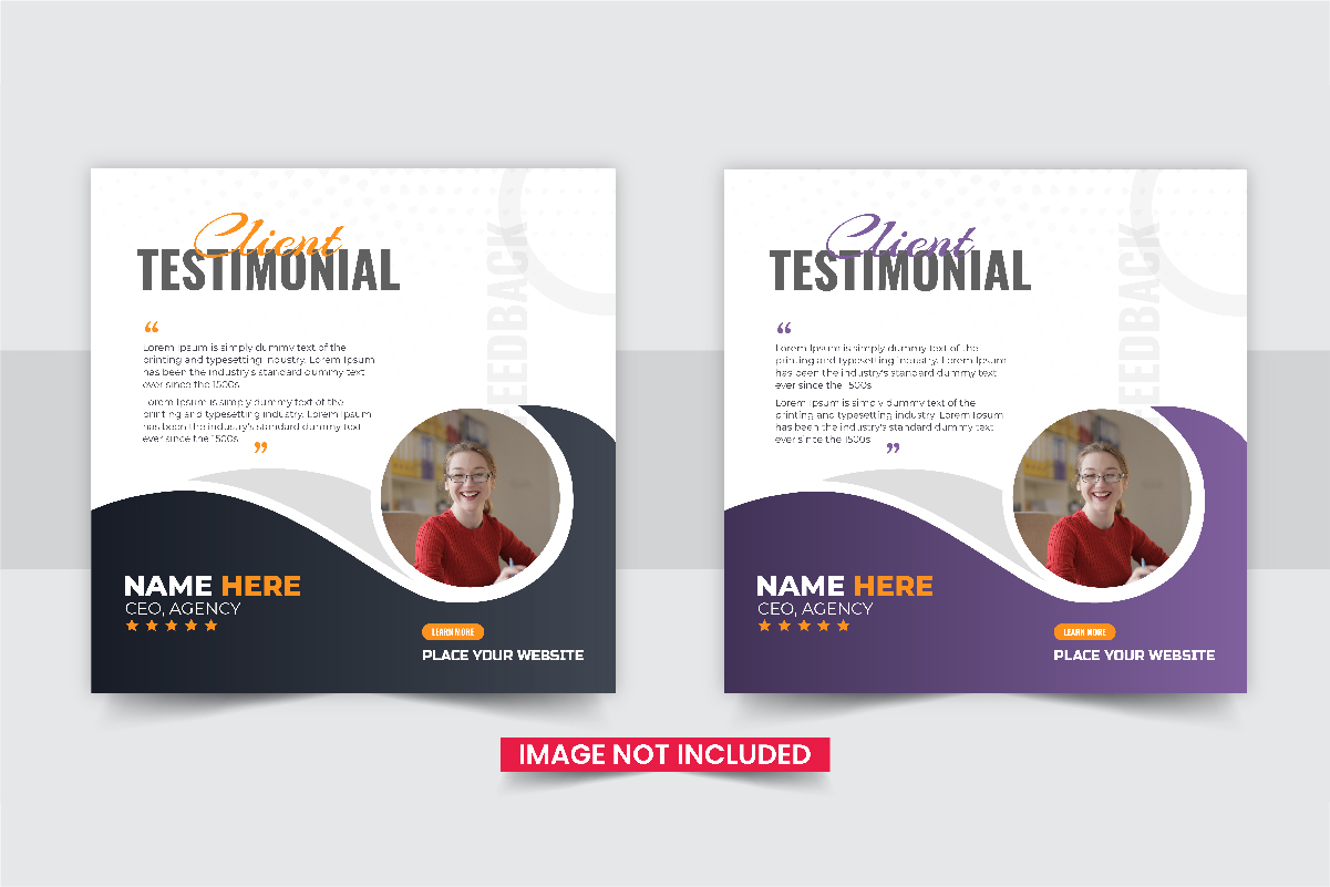 Customer feedback social media post design set