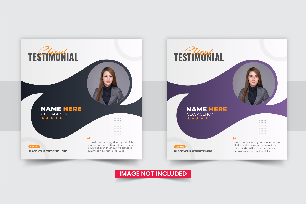 Customer feedback social media post template set