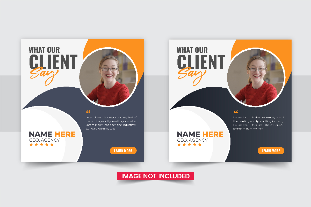 Customer feedback social media post template Layout set