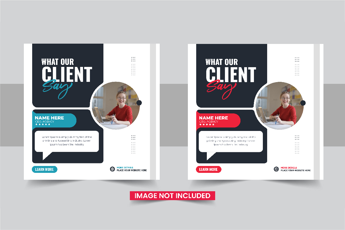 Creative customer feedback social media post template design