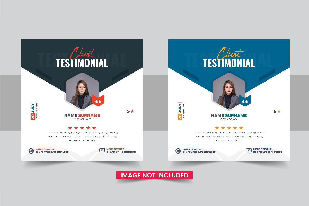 Creative customer feedback social media post template design Layout