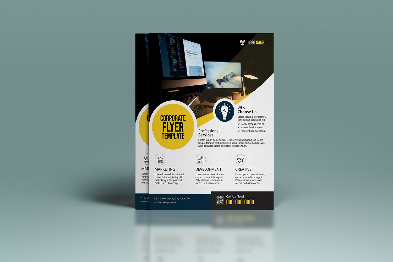 Corporate Flyer, Business Flyer . Ms Word , Photoshop & Canva  template